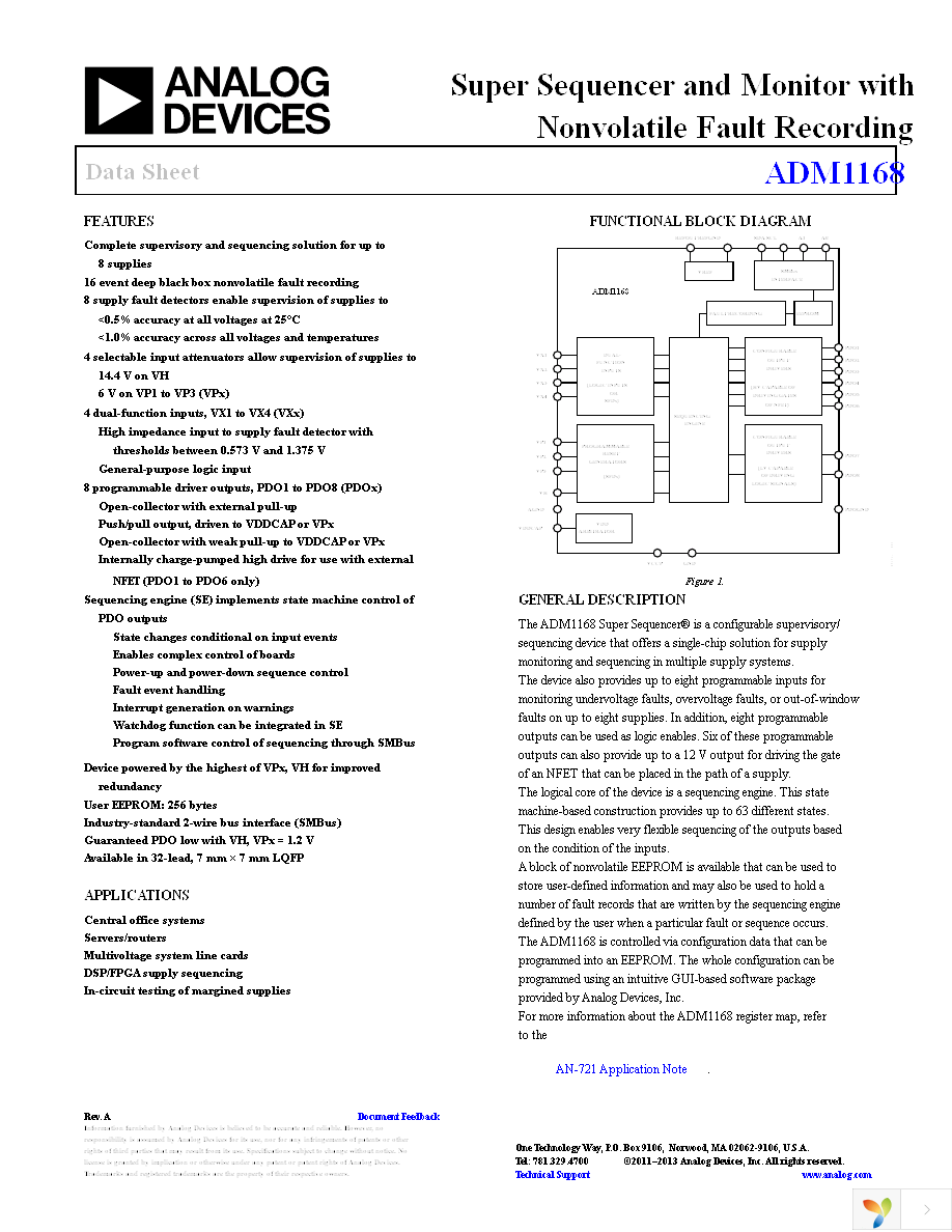 ADM1168ASTZ Page 1