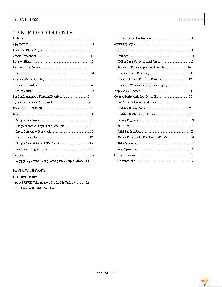 ADM1168ASTZ Page 2