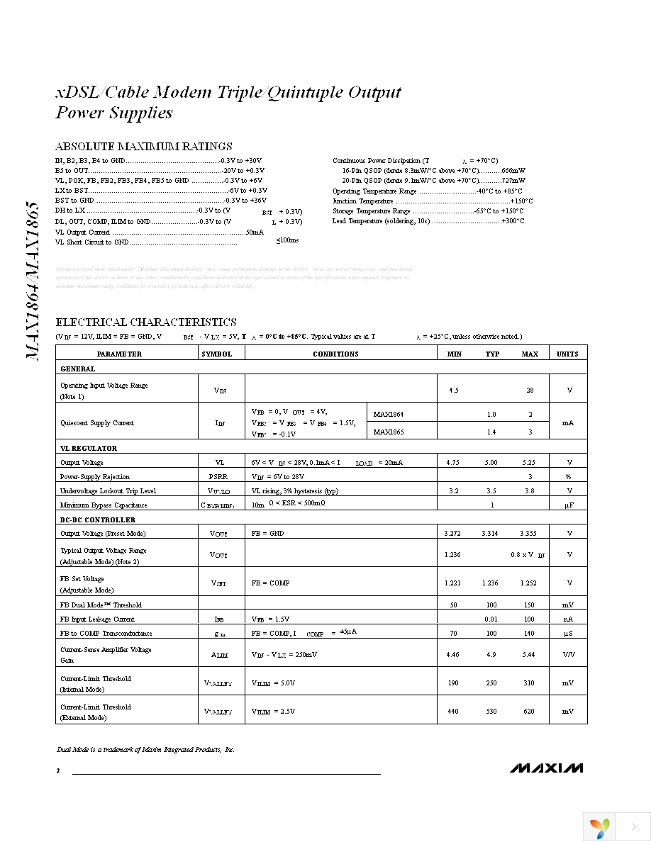 MAX1864TEEE+ Page 2