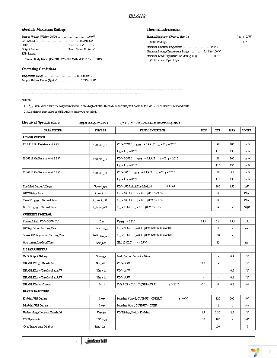 ISL6118HIBZA Page 3