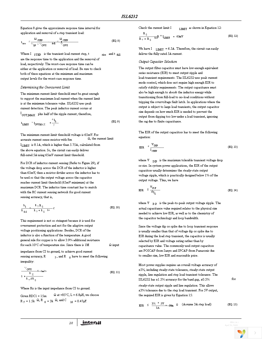 ISL6232CAZA-T Page 20