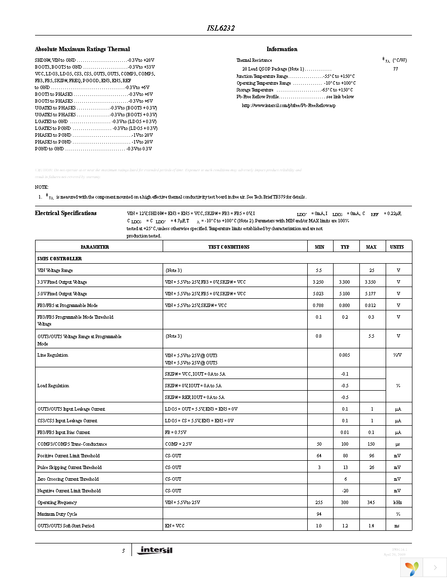 ISL6232CAZA-T Page 3