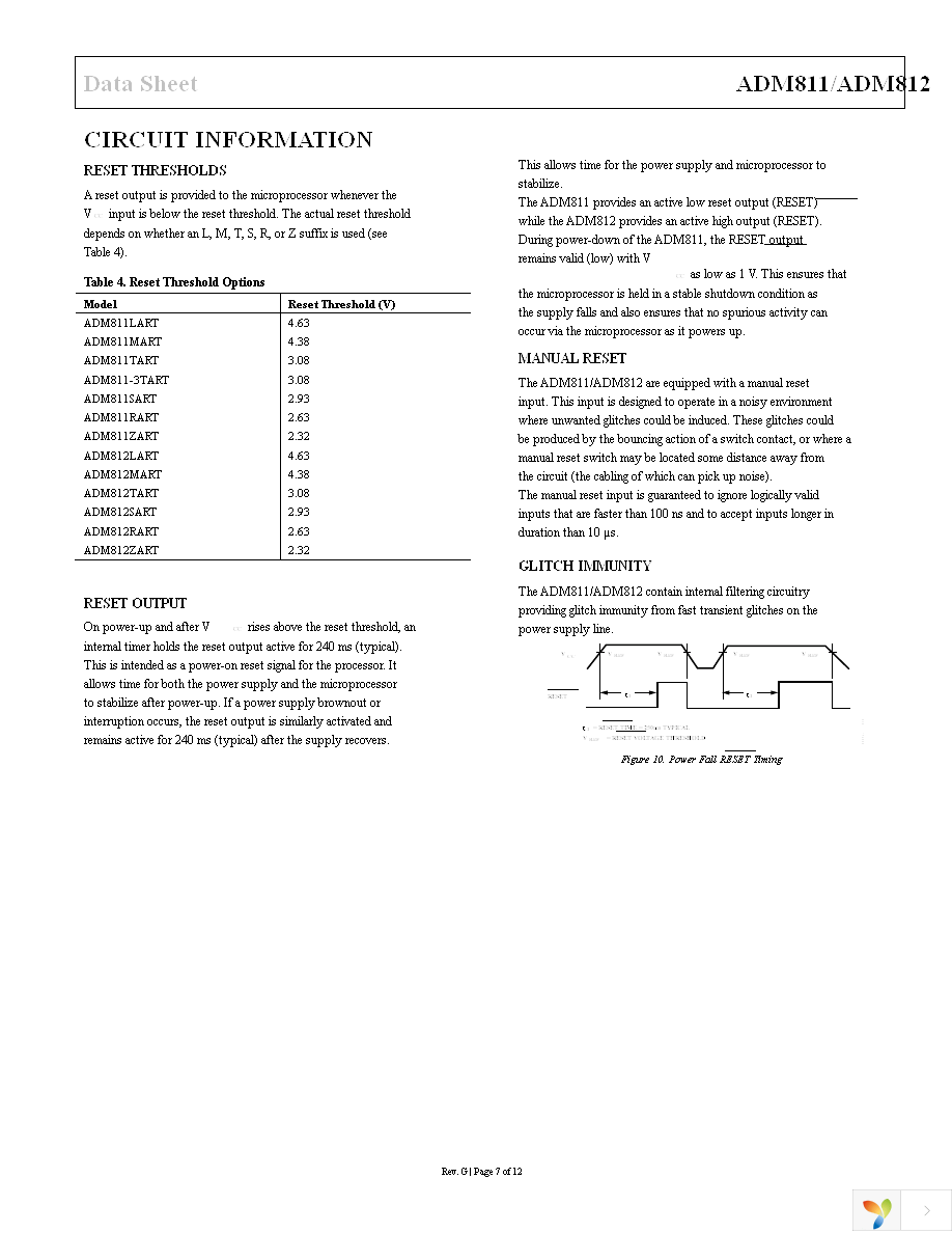 ADM811LARTZ-REEL7 Page 7