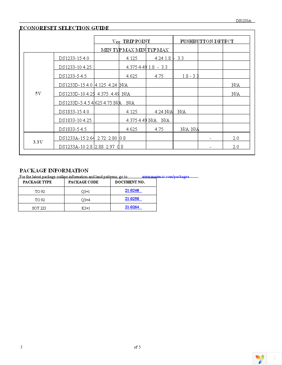 DS1233AZ-10+T&R Page 5