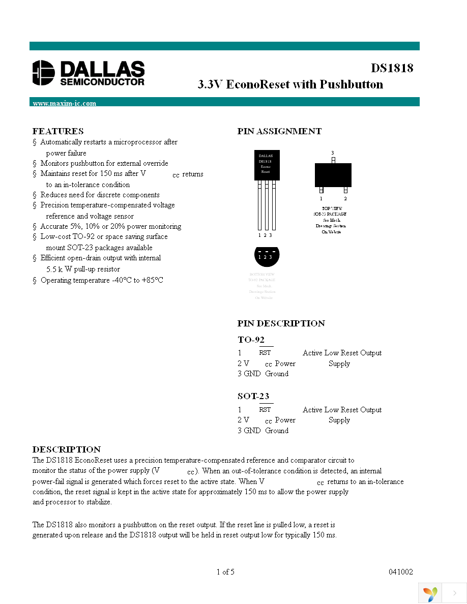 DS1818R-10+T&R Page 1