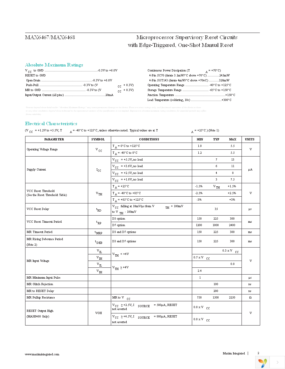 MAX6467US22D3+T Page 2