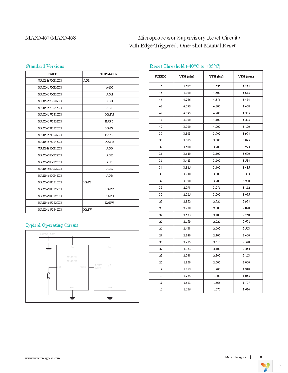 MAX6467US22D3+T Page 8