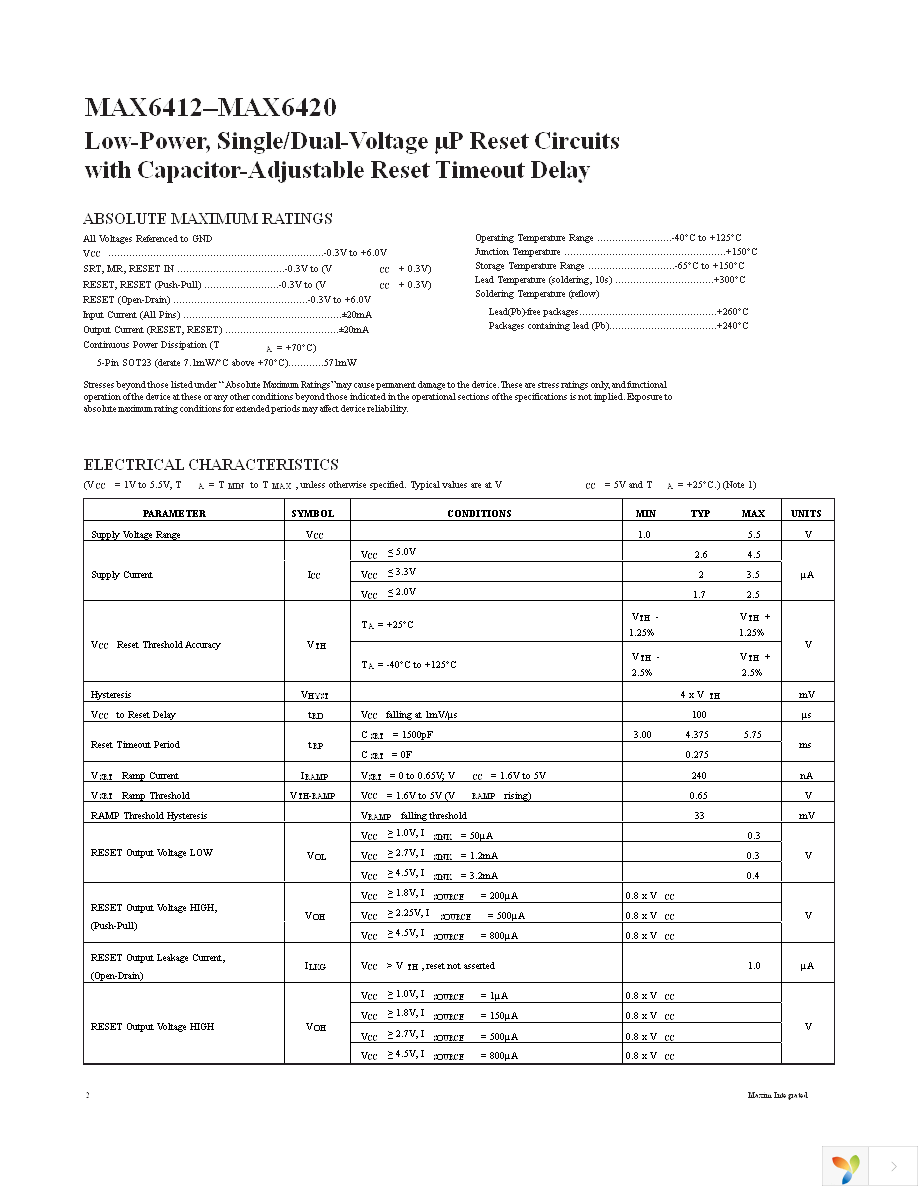 MAX6412UK22+T Page 2