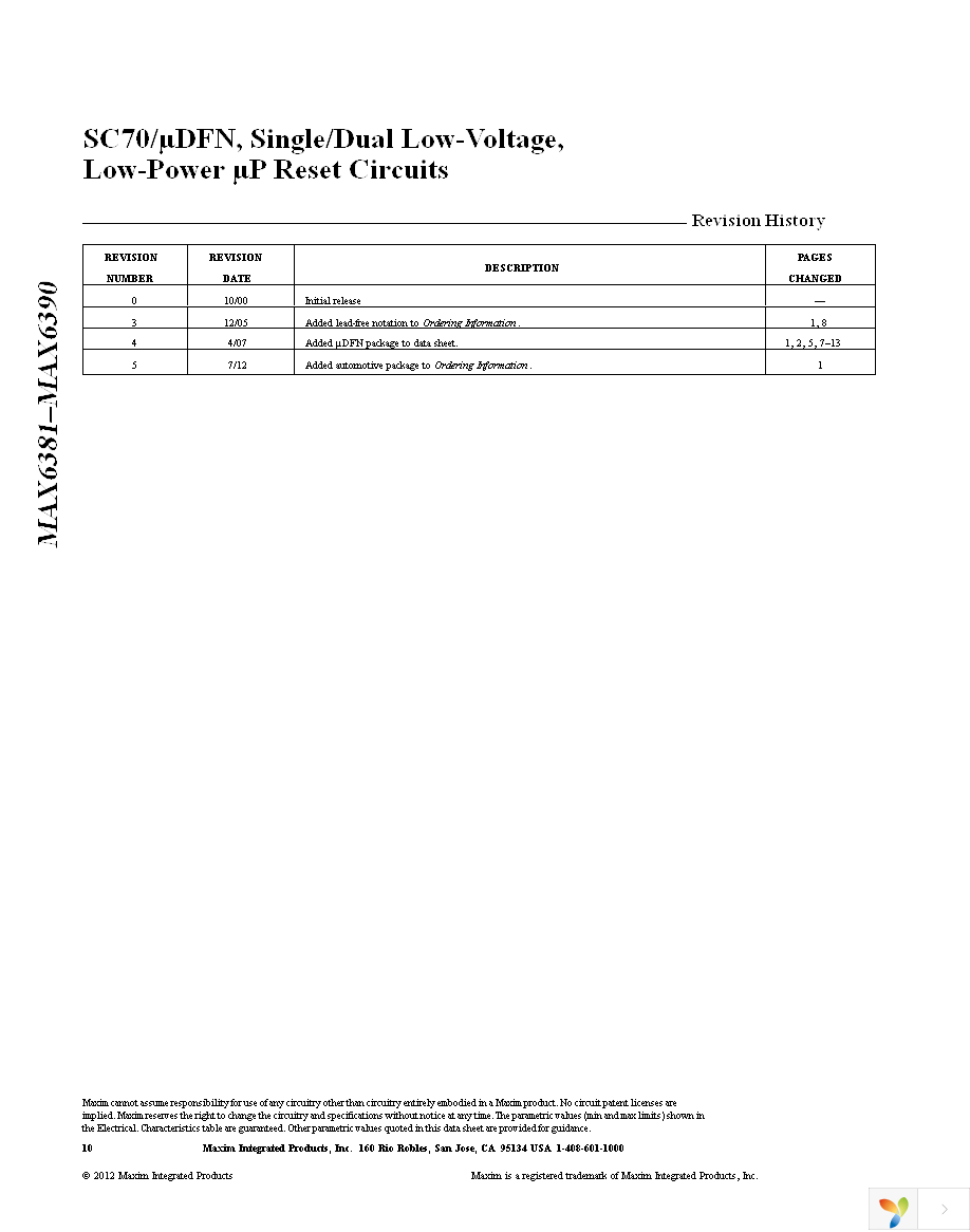 MAX6390XS29D4+T Page 10