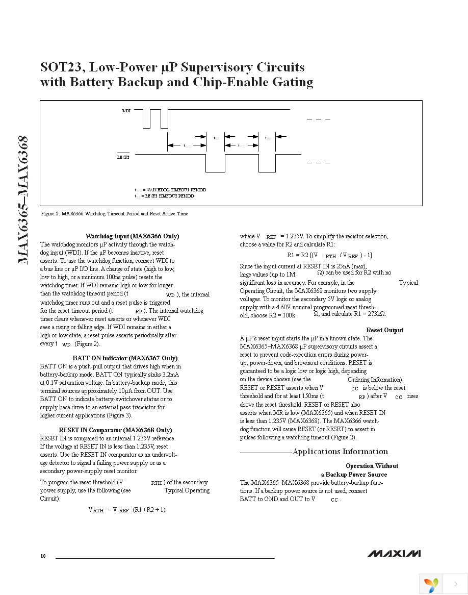 MAX6365PKA29+T Page 10