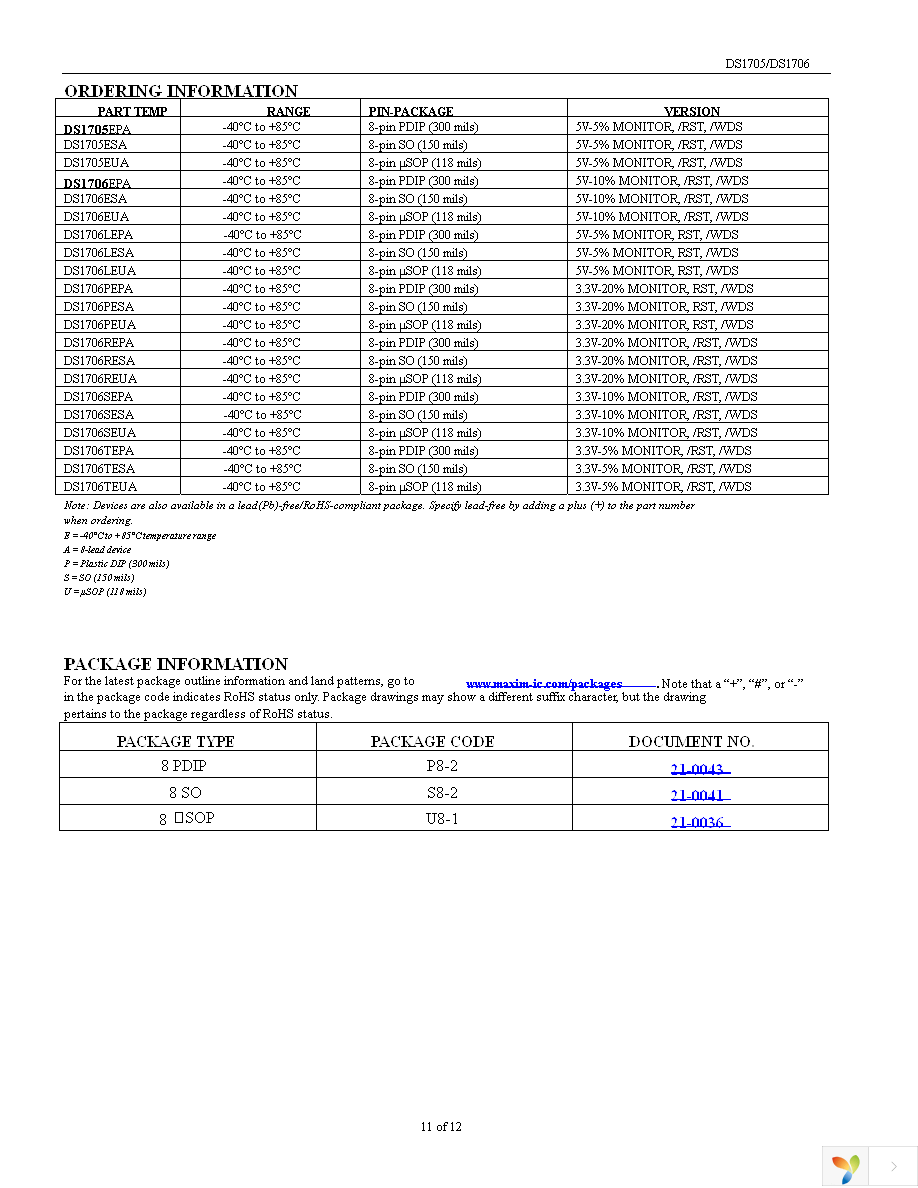 DS1706TESA+ Page 11