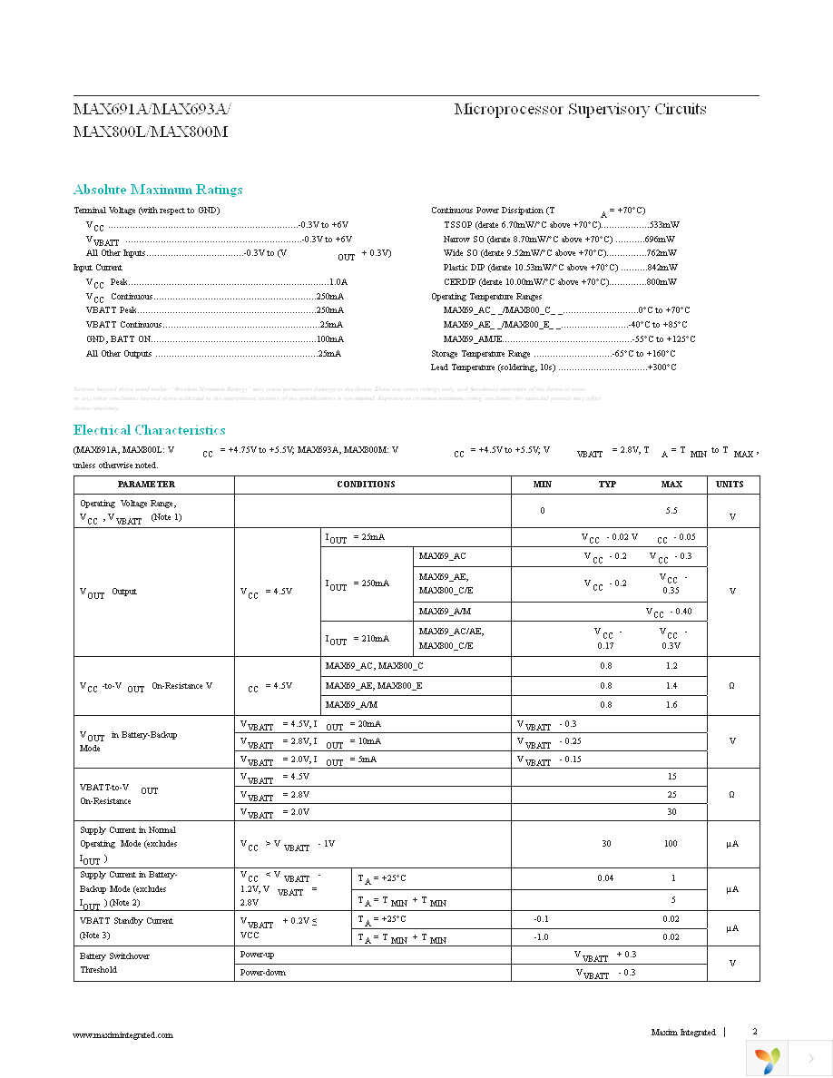 MAX693ACSE+ Page 2