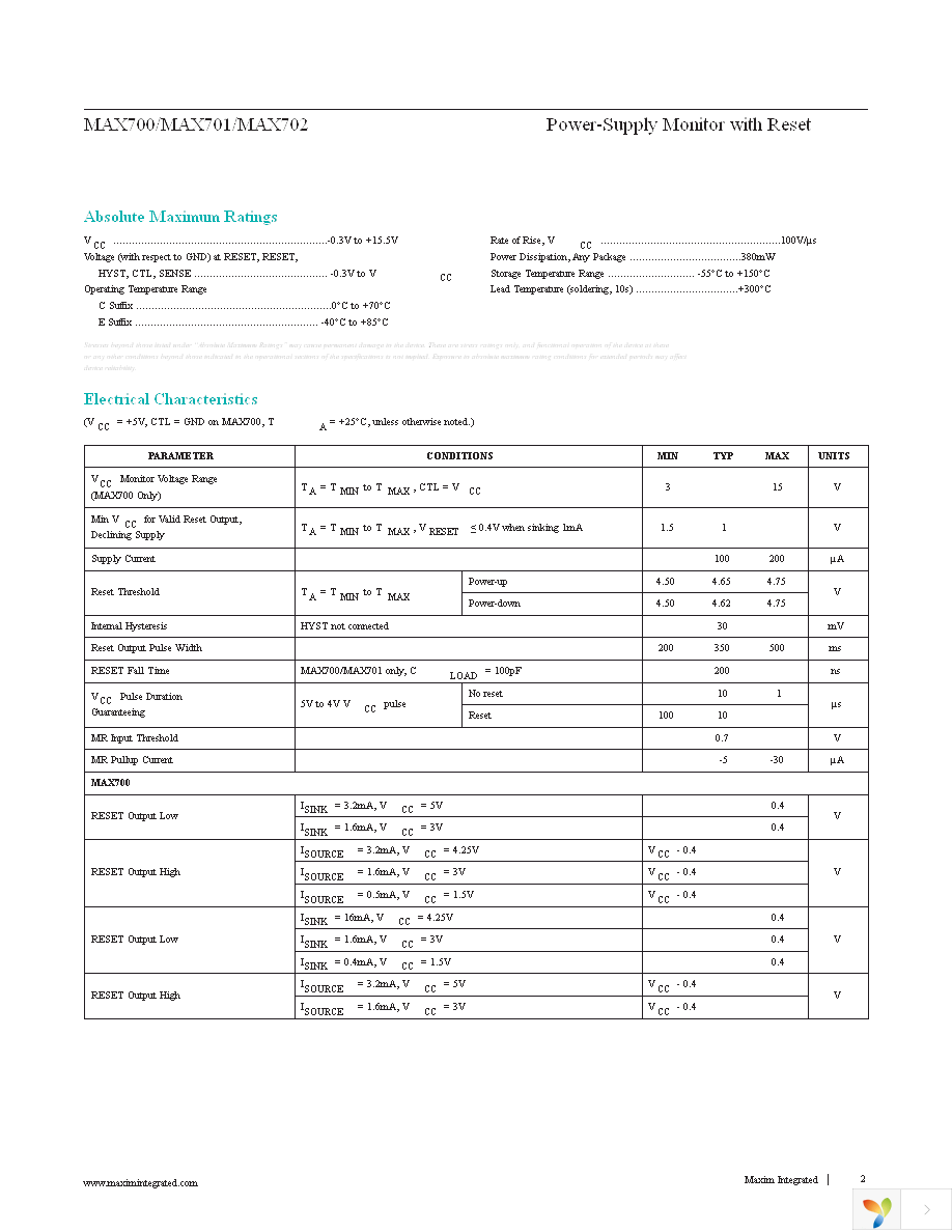 MAX700CPA+ Page 2