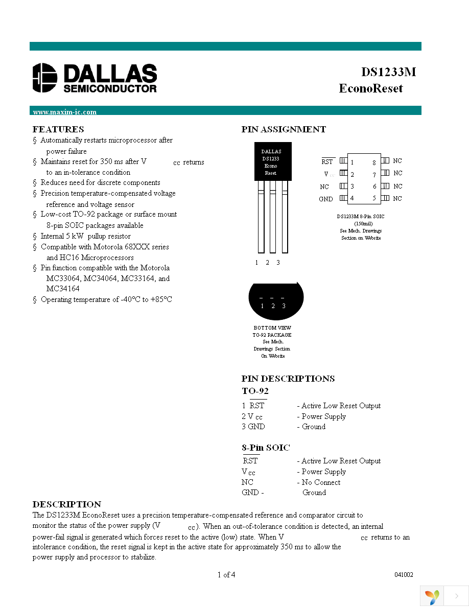 DS1233MS-3+ Page 1