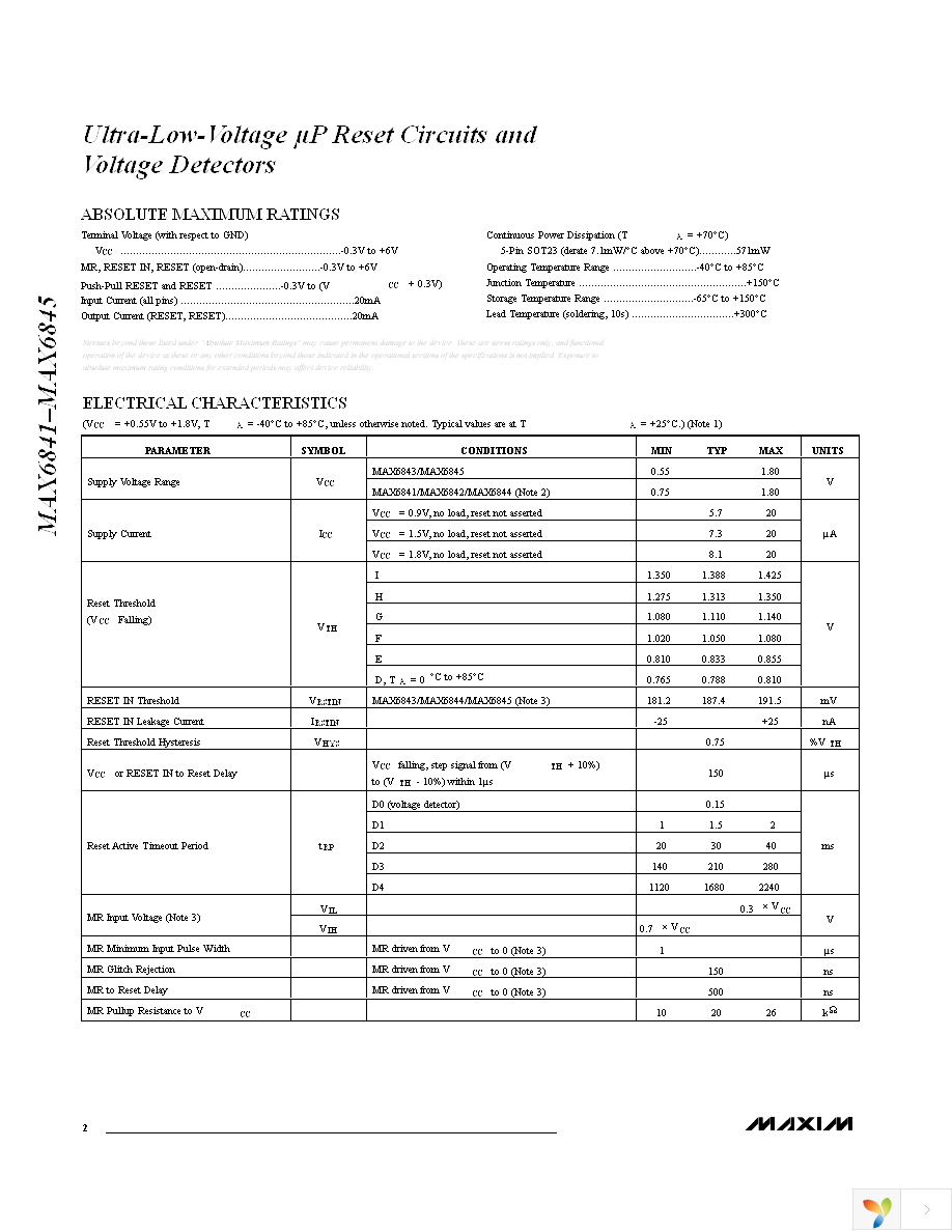 MAX6845UKD3+T Page 2