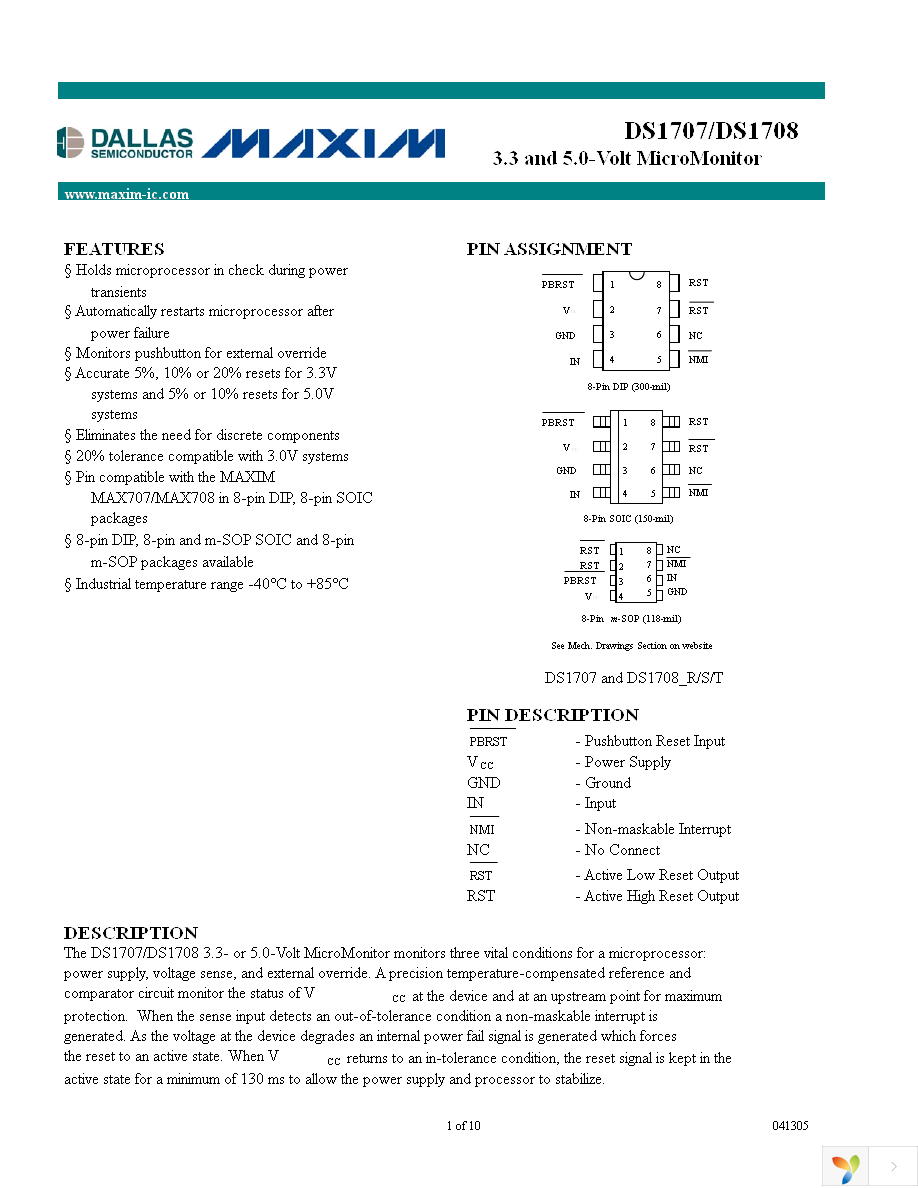 DS1708ESA+ Page 1