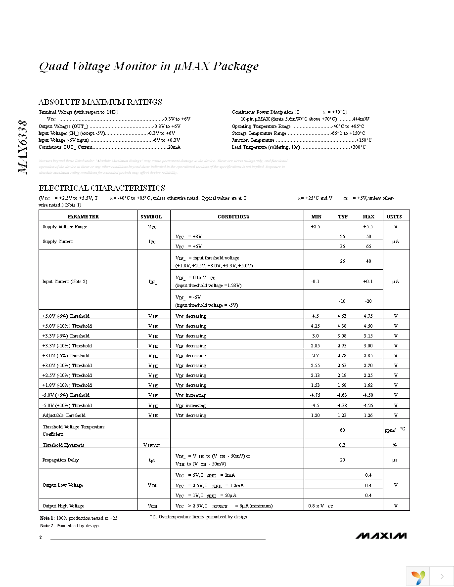 MAX6338PUB+ Page 2