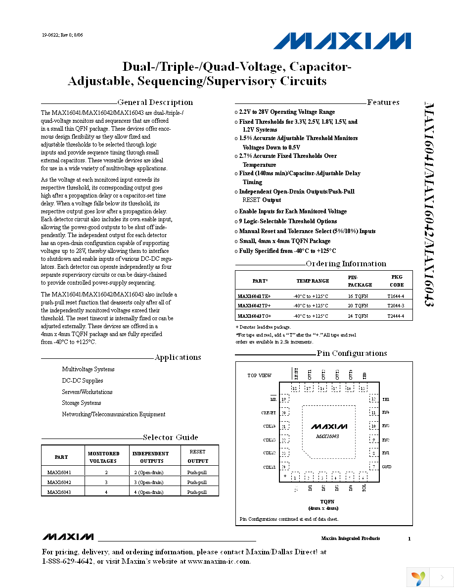 MAX16043TG+ Page 1