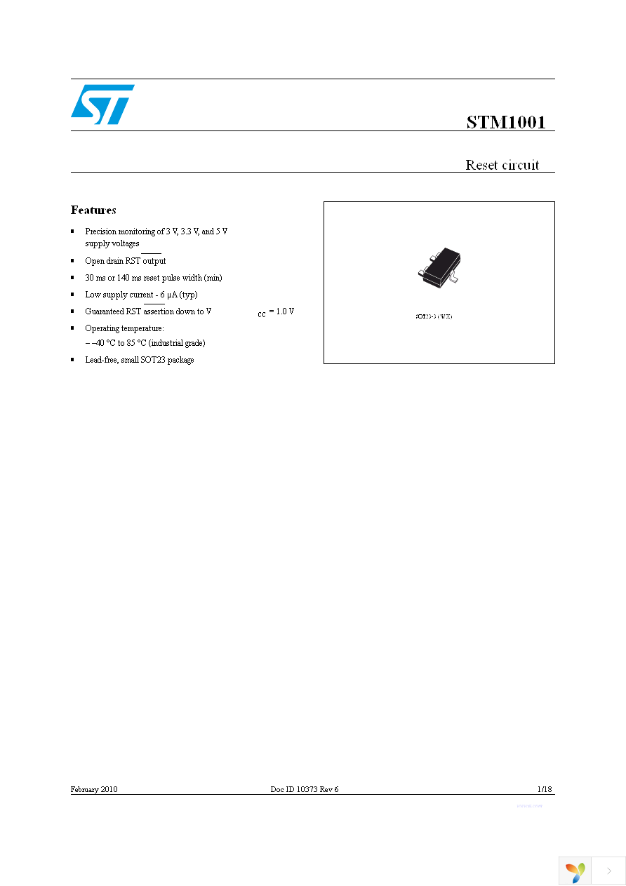 STM1001SWX6F Page 1