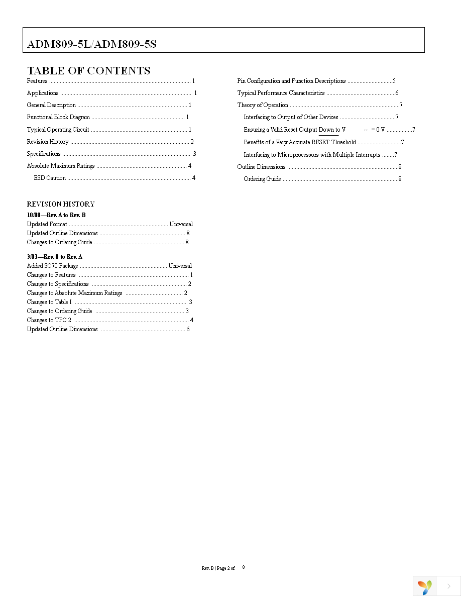 ADM809-5SAKSZ-RL7 Page 2