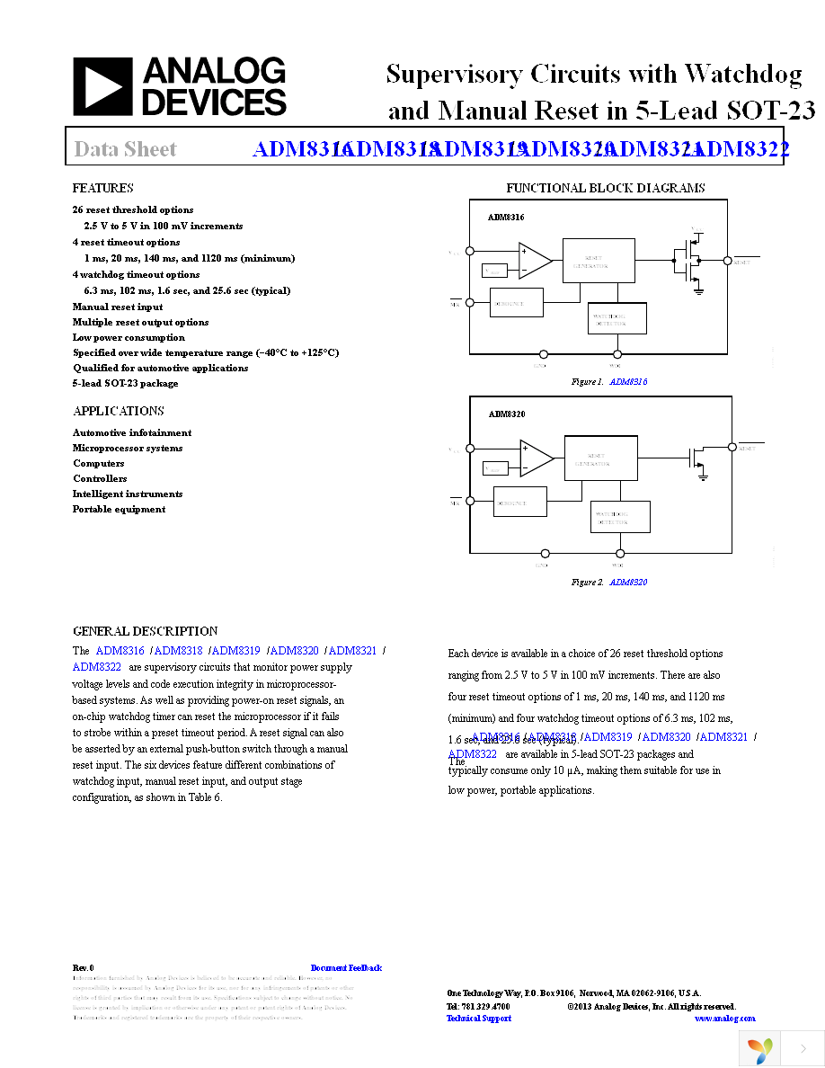 ADM8316WBX30ARJZR7 Page 1