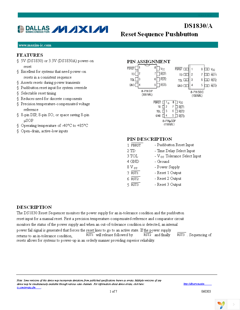 DS1830AS+ Page 1