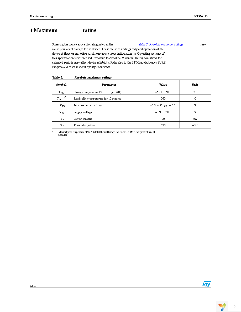 STM6315SDW13F Page 12