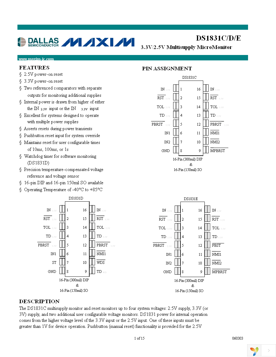 DS1831CS+ Page 1