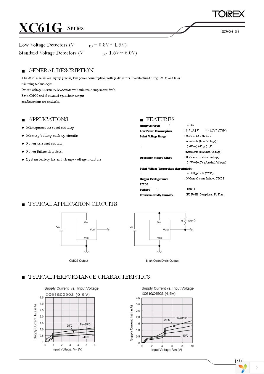 XC61GC3002HR-G Page 1