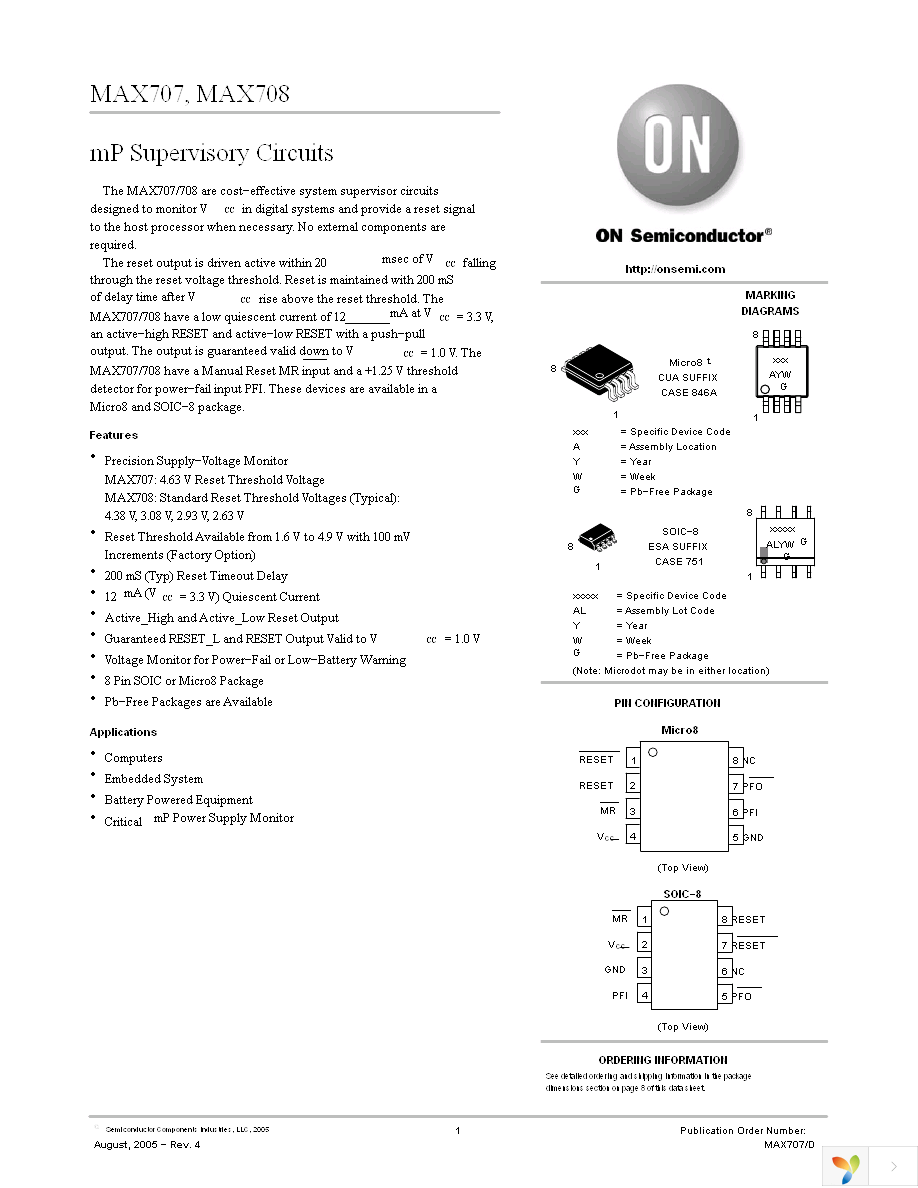 MAX708SESA-TG Page 1