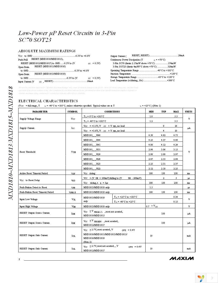 MXD1813UR41+T Page 2