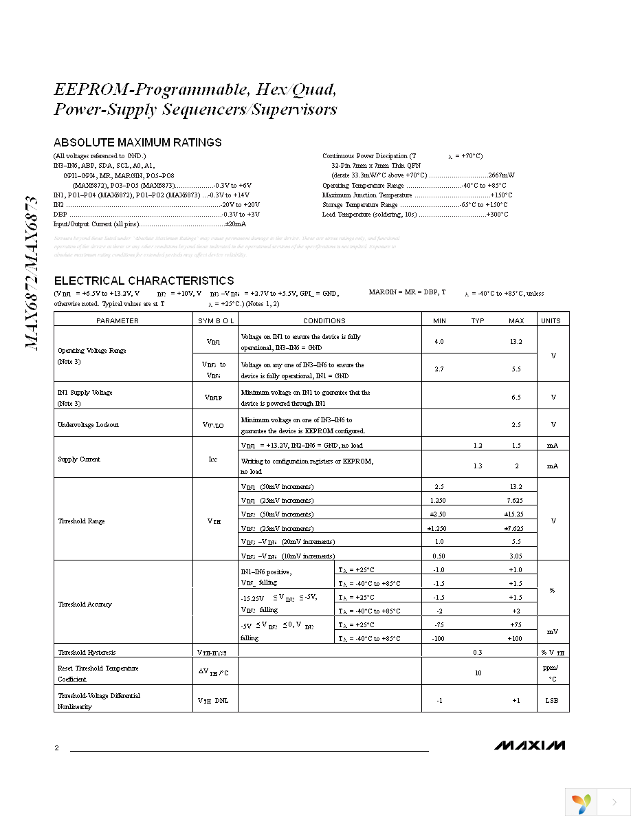 MAX6873ETJ+T Page 2