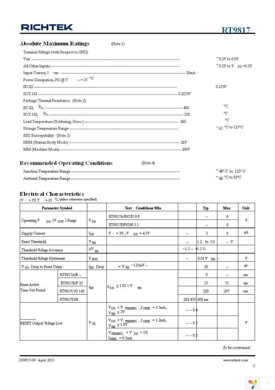 RT9817C-30GH Page 3