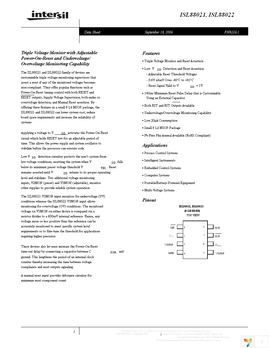 ISL88021IU8FCZ-TK Page 1