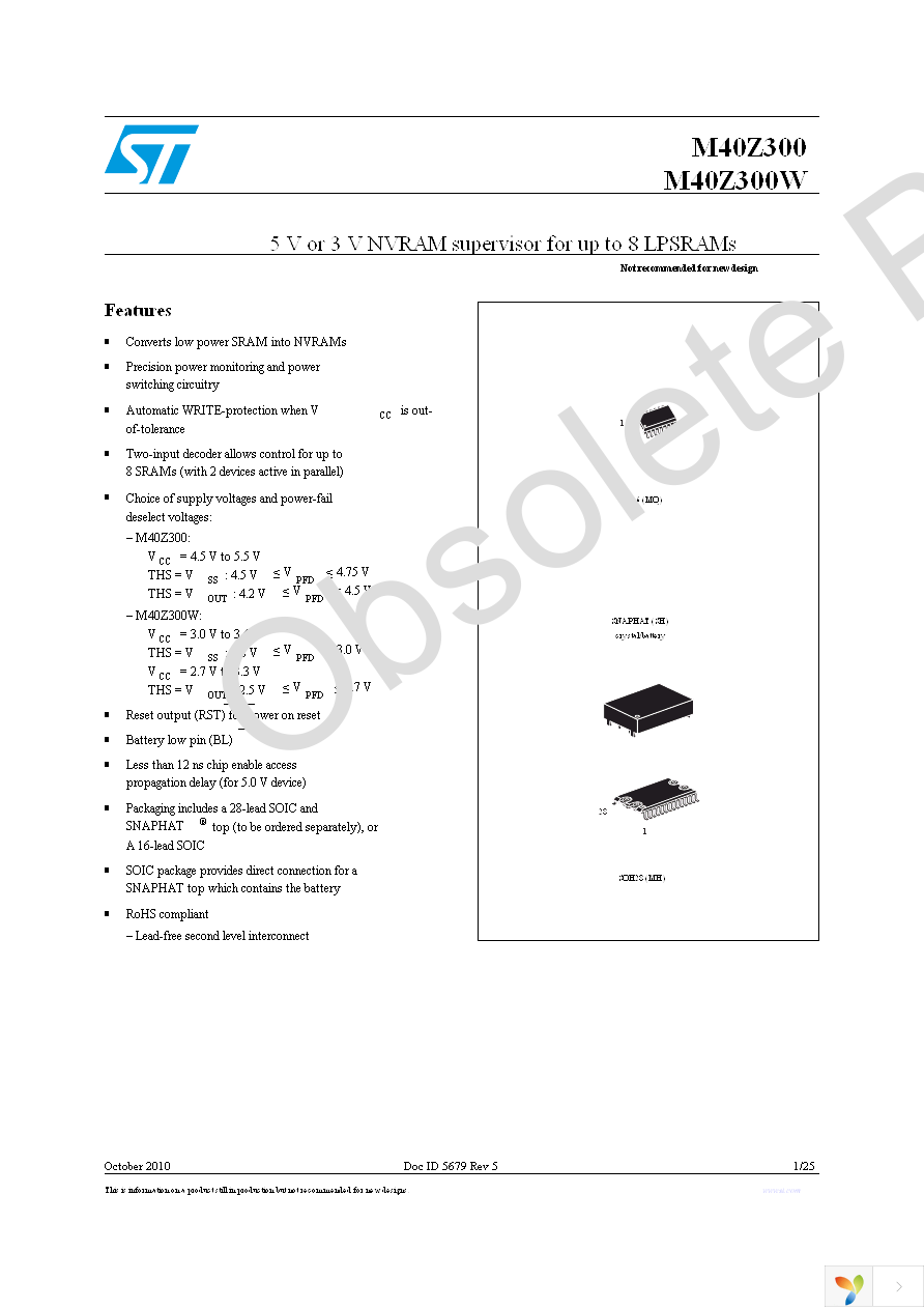 M40Z300WMH6E Page 1