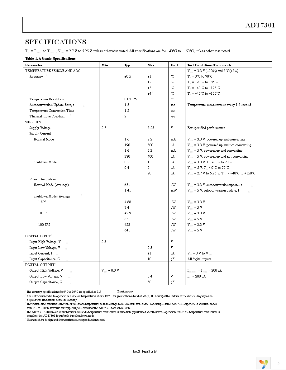ADT7301ARTZ-REEL7 Page 3