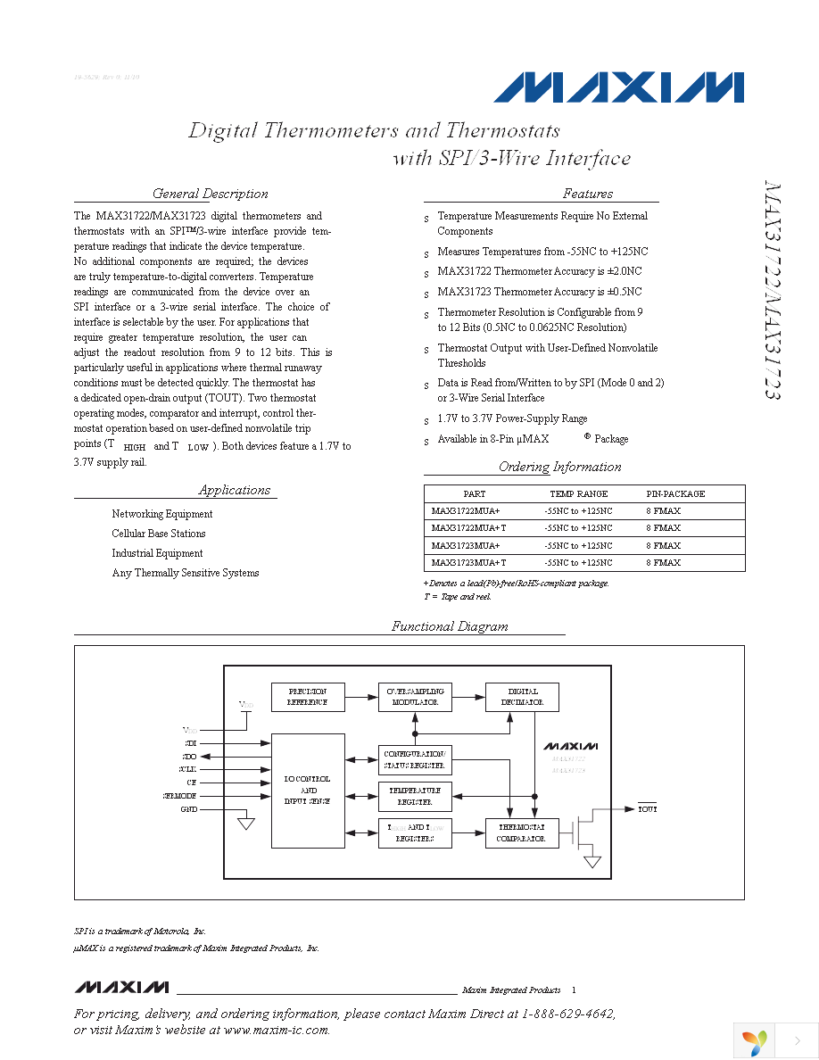 MAX31723MUA+T Page 1