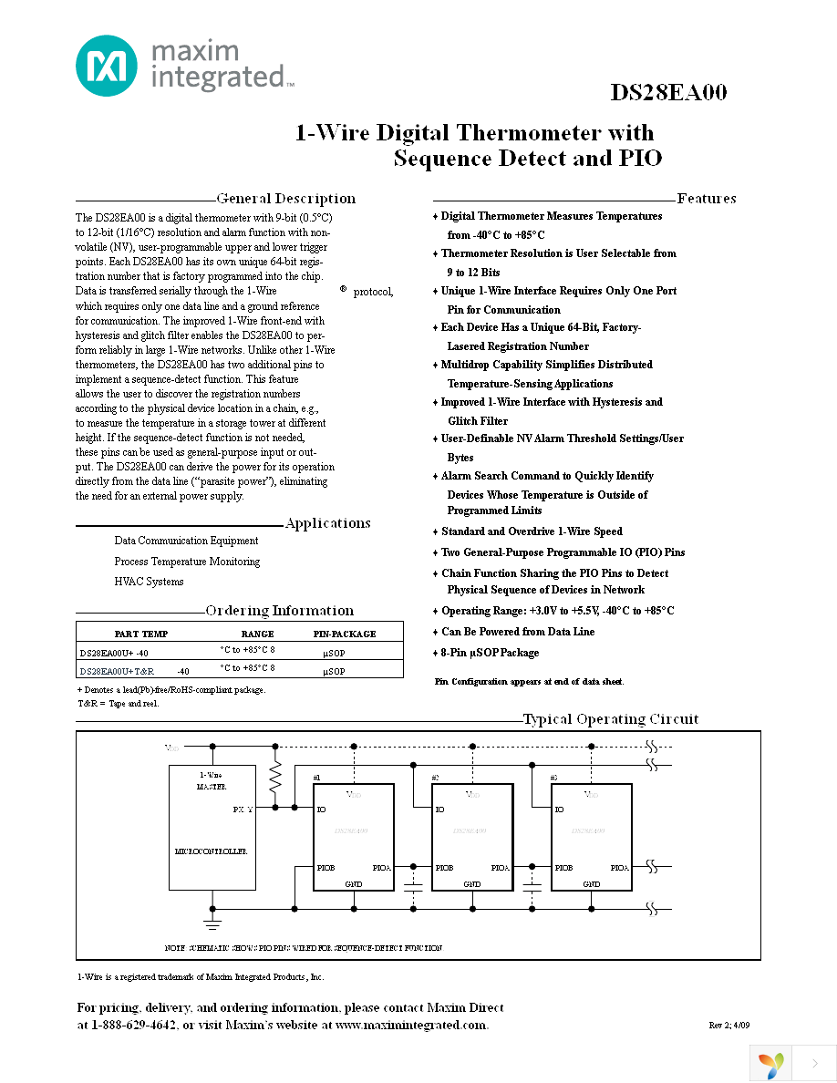 DS28EA00U+ Page 1