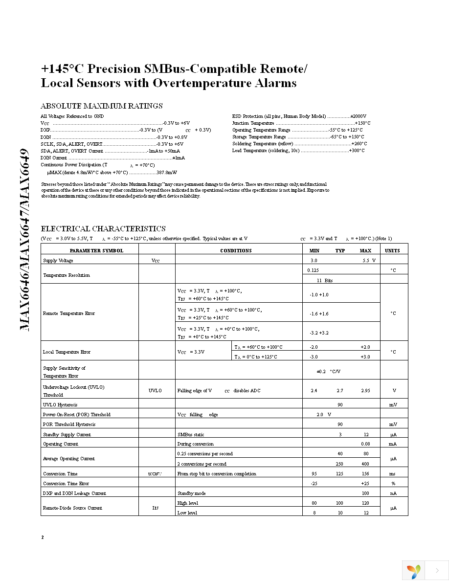 MAX6649MUA+ Page 2