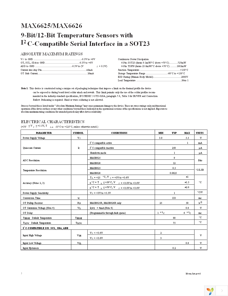 MAX6625RMTT+T Page 2