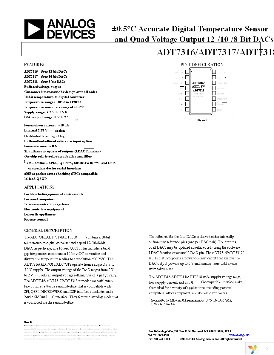 ADT7316ARQZ-REEL7 Page 1