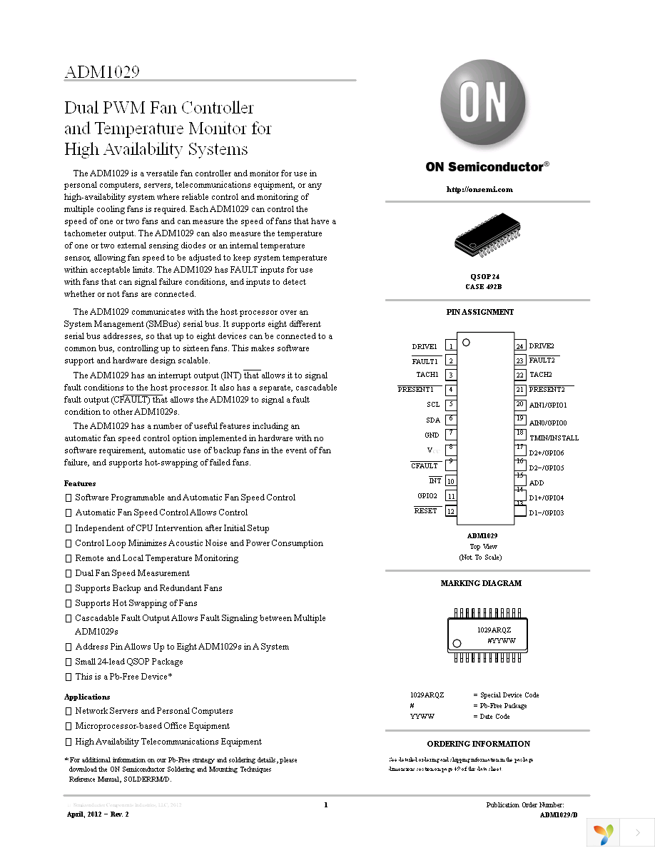 ADM1029ARQZ-R7 Page 1