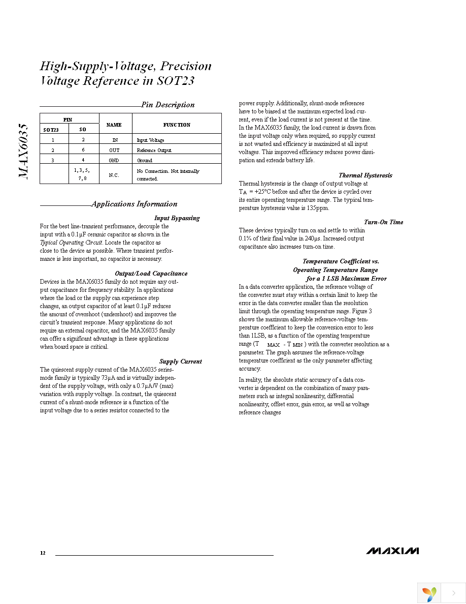 MAX6035BAUR25+T Page 12