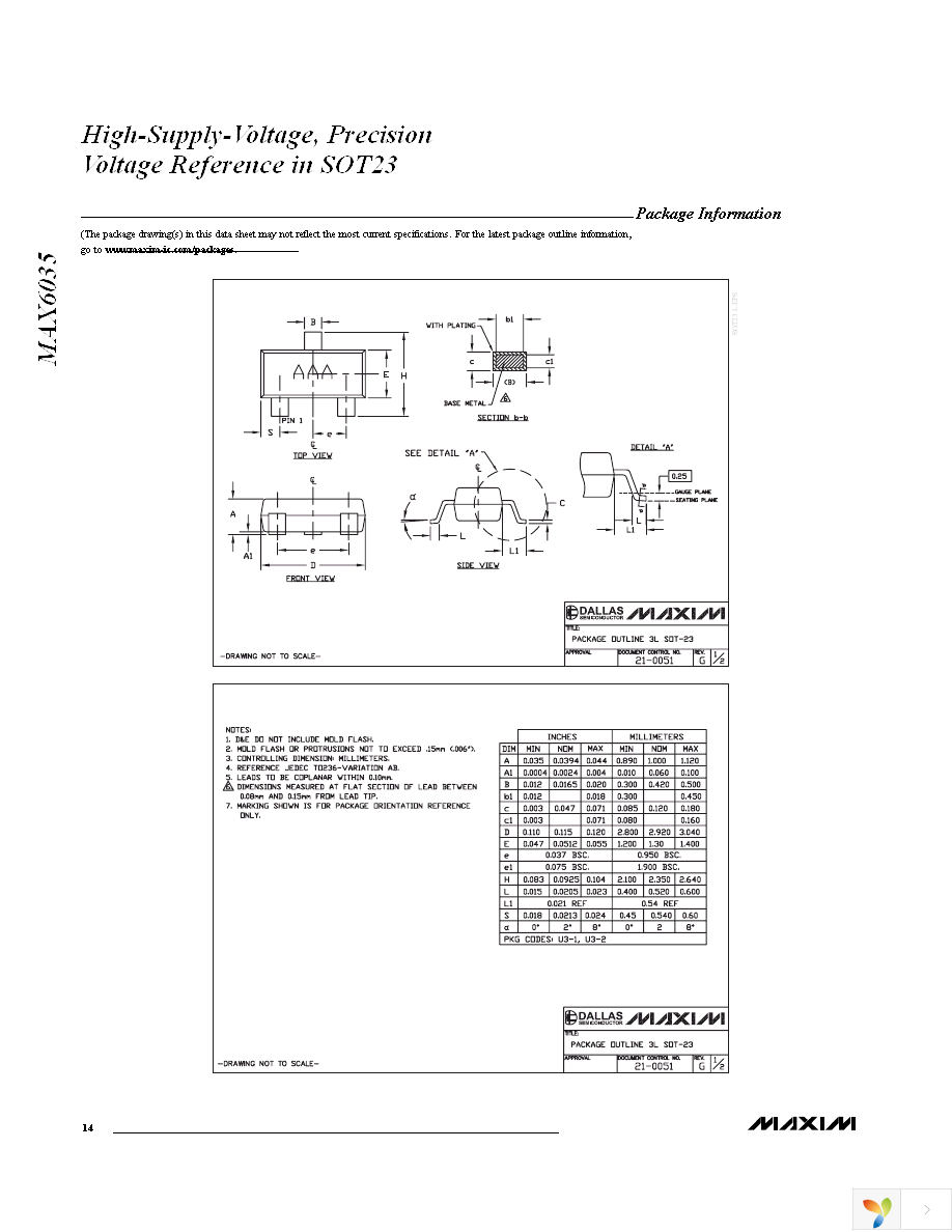 MAX6035BAUR25+T Page 14