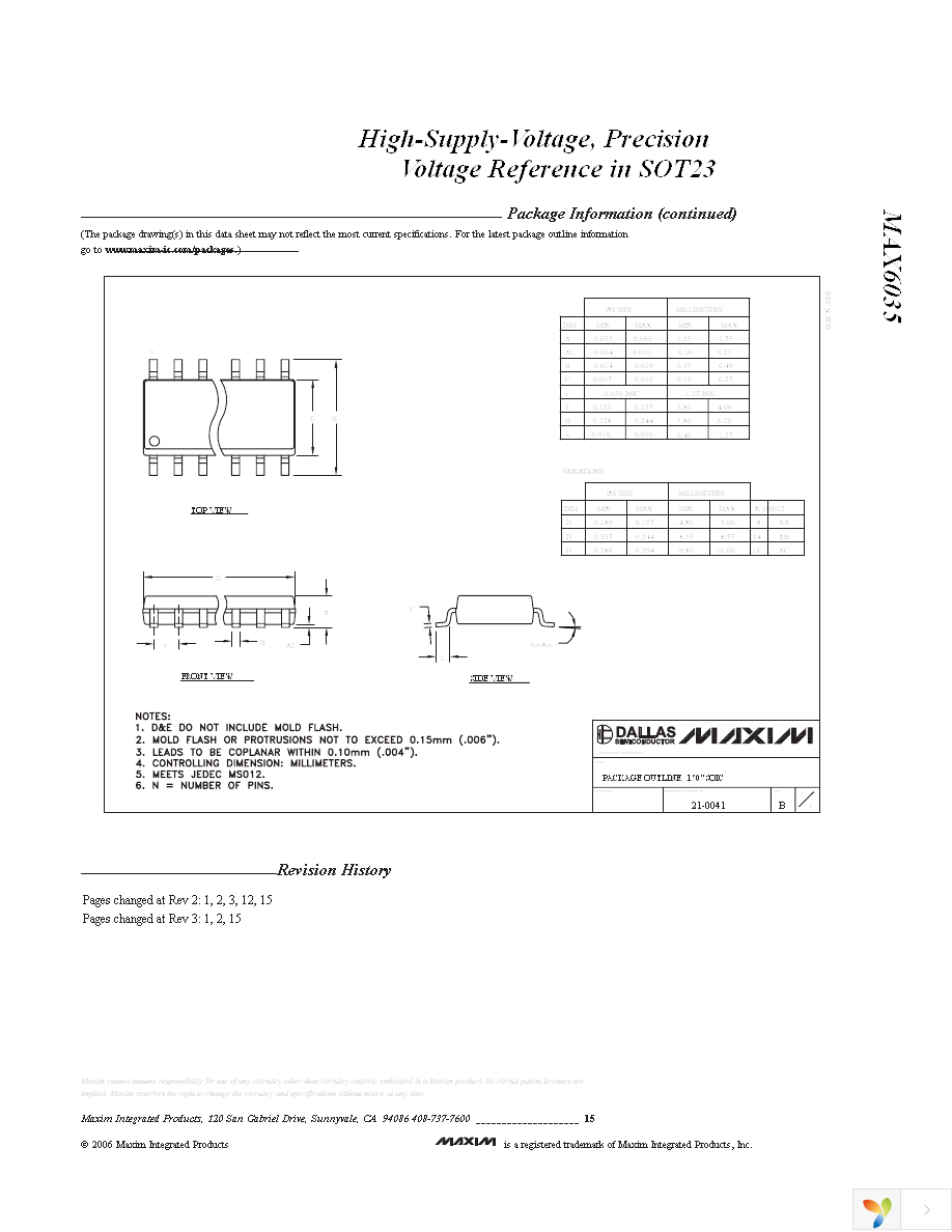 MAX6035BAUR25+T Page 15