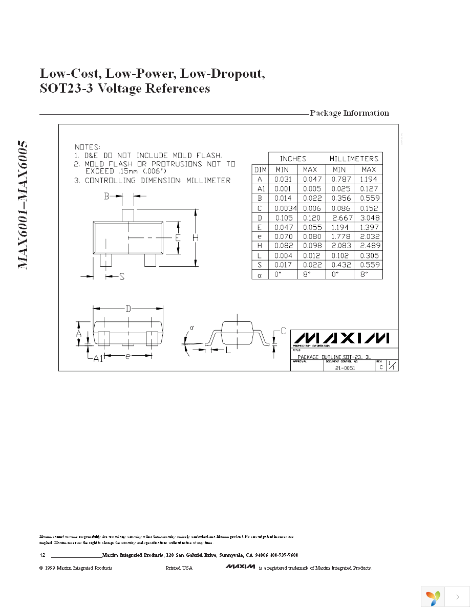 MAX6001EUR+T Page 12