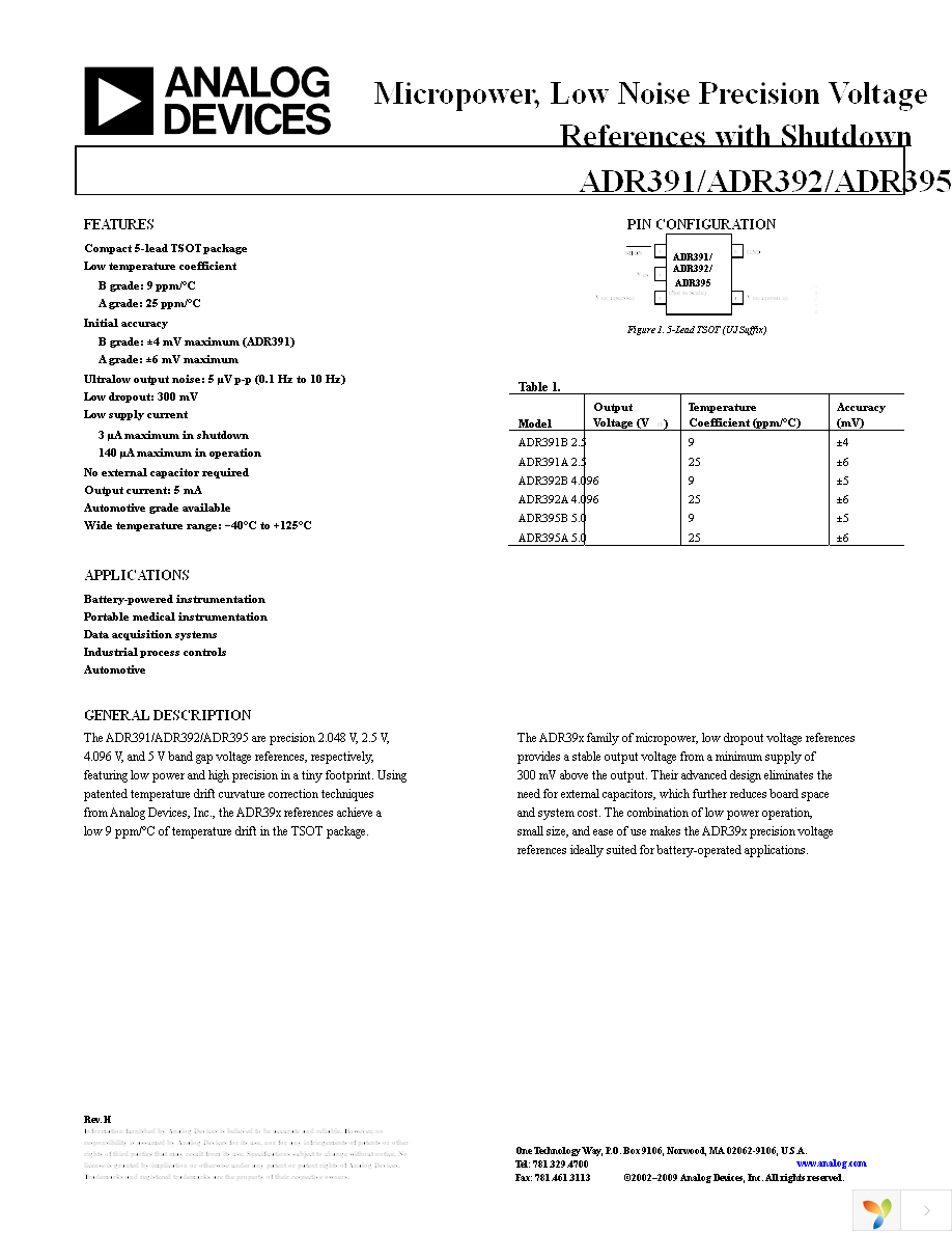 ADR391AUJZ-REEL7 Page 1