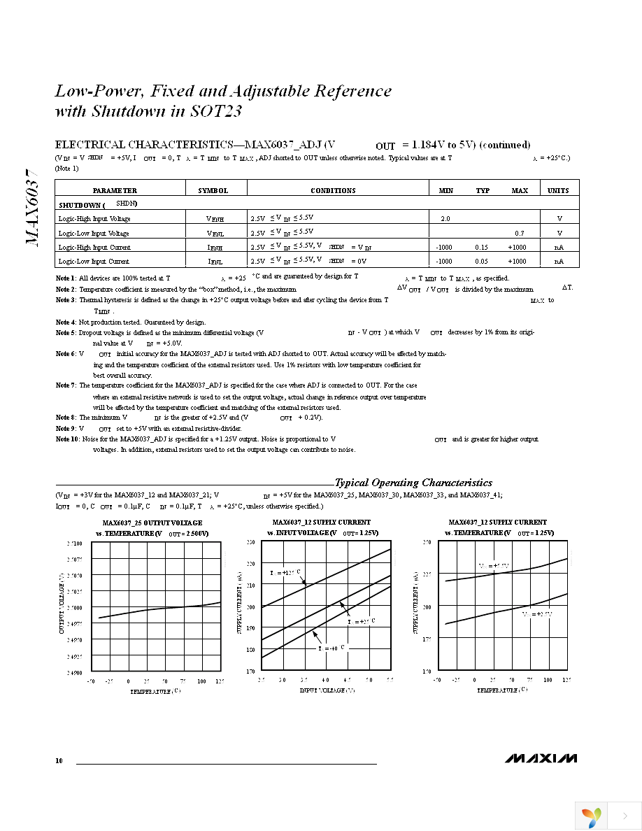 MAX6037CAUKADJ+T Page 10