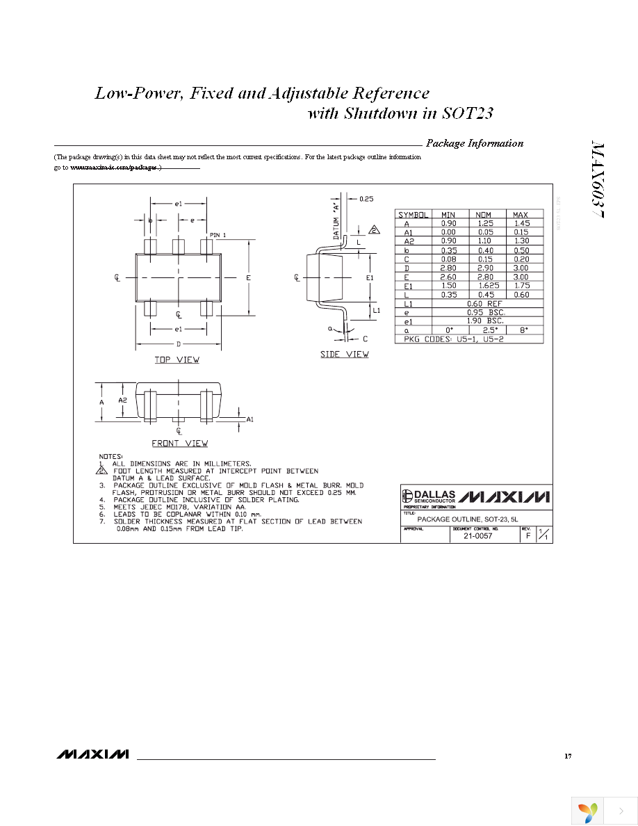 MAX6037CAUKADJ+T Page 17