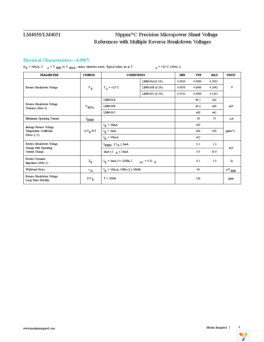 LM4050AEM3-2.1+T Page 6